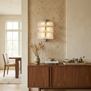 Tiered Alabaster Slab Wall Sconce