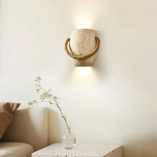 Travertine Coastal Rope Art Wall Lamp