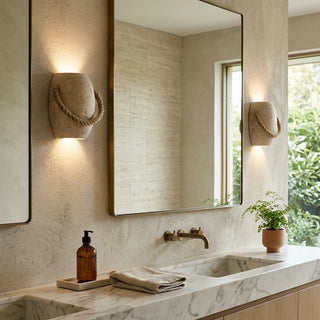 Travertine Coastal Rope Art Wall Lamp