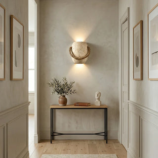 Travertine Coastal Rope Art Wall Lamp