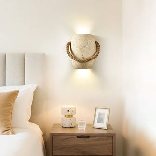 Travertine Coastal Rope Art Wall Lamp