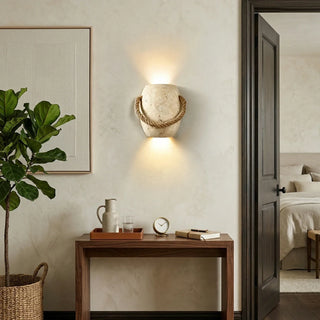 Travertine Coastal Rope Art Wall Lamp