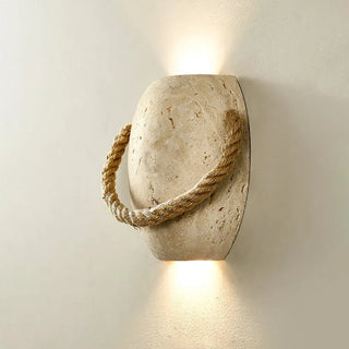 Travertine Coastal Rope Art Wall Lamp