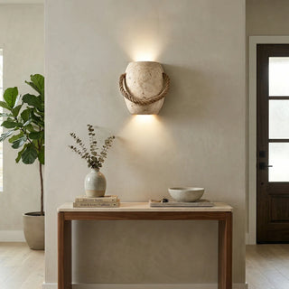 Travertine Coastal Rope Art Wall Lamp
