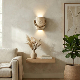 Travertine Coastal Rope Art Wall Lamp