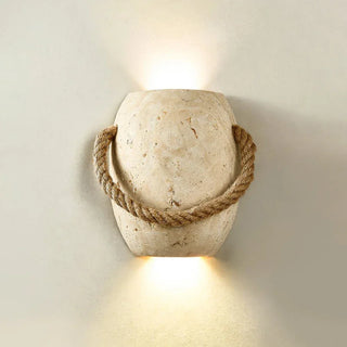 Travertine Coastal Rope Art Wall Lamp