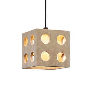 Travertine Cube Pendant Light