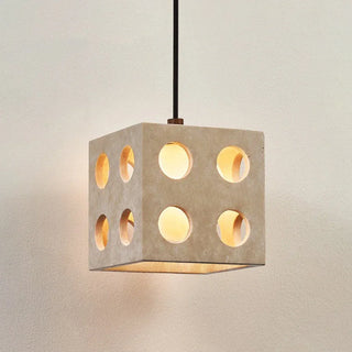 Travertine Cube Pendant Light