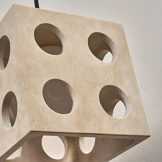 Travertine Cube Pendant Light