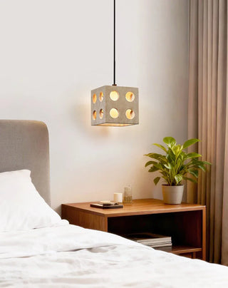 Travertine Cube Pendant Light