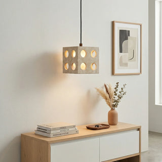 Travertine Cube Pendant Light