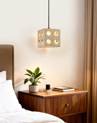 Travertine Cube Pendant Light