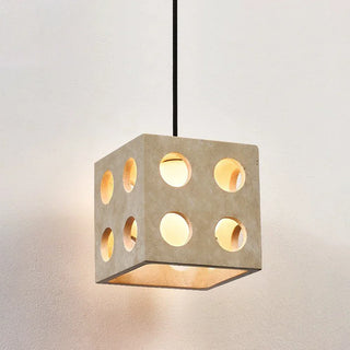 Travertine Cube Pendant Light