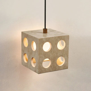 Travertine Cube Pendant Light