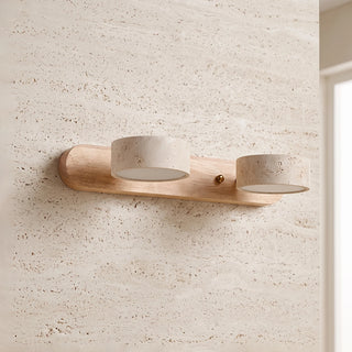 Travertine Duo Wood Wall Light