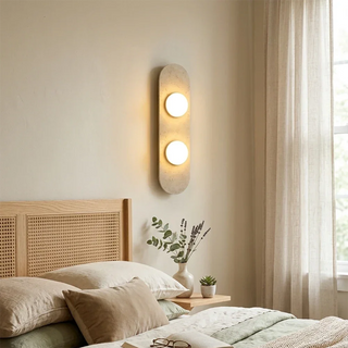 Travertine Oval Glass Wall Sconce