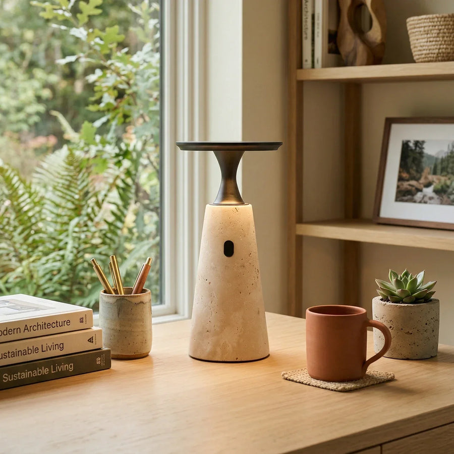 Travertine Terrava Rechargeable Table Lamp