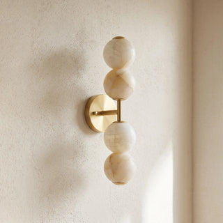 Twin Moon Alabaster Wall Sconce