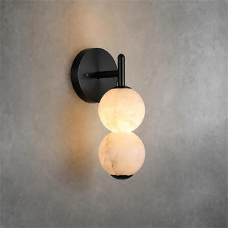 Twin Moon Alabaster Wall Sconce