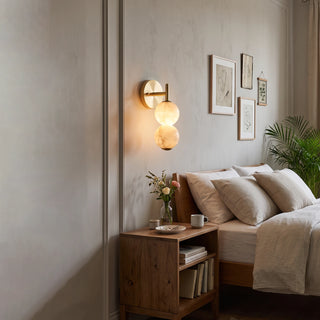 Twin Moon Alabaster Wall Sconce