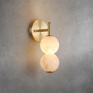 Twin Moon Alabaster Wall Sconce
