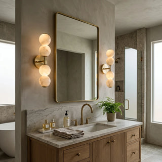 Twin Moon Alabaster Wall Sconce