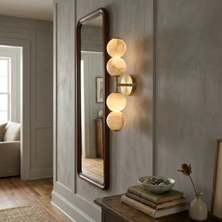 Twin Moon Alabaster Wall Sconce