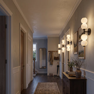 Twin Moon Alabaster Wall Sconce