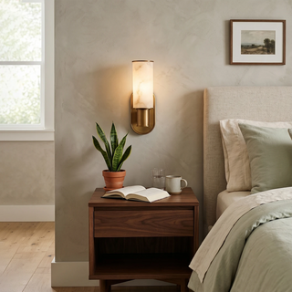 Alabaster Dualis Cylindrical Wall Sconce