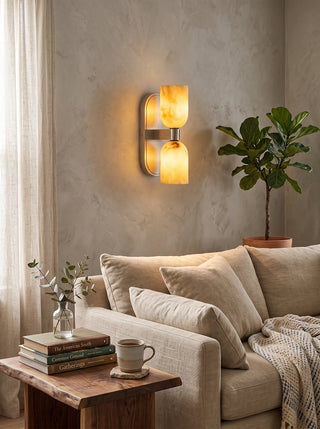 Up-Down Alabaster Duo Wall Sconce