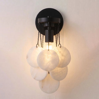 Veloria Cascading Alabaster Disc Wall Sconce