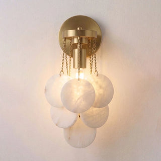 Veloria Cascading Alabaster Disc Wall Sconce