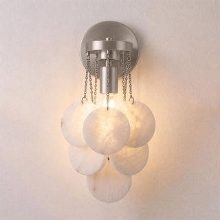 Veloria Cascading Alabaster Disc Wall Sconce