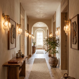 Veloria Cascading Alabaster Disc Wall Sconce