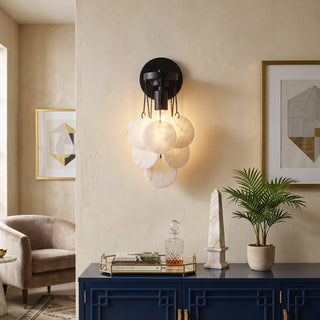 Veloria Cascading Alabaster Disc Wall Sconce
