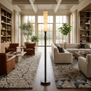 Verena Stacked Alabaster Column Floor Lamp