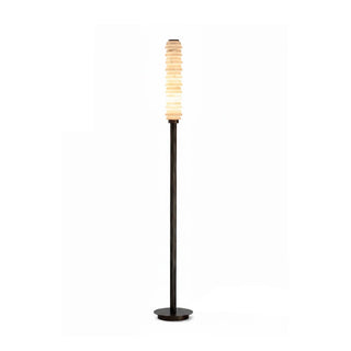 Verena Stacked Alabaster Column Floor Lamp