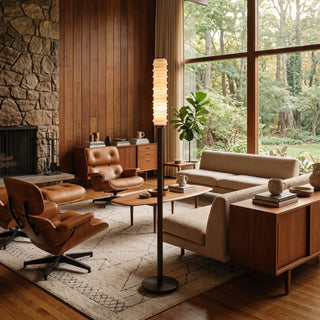 Verena Stacked Alabaster Column Floor Lamp