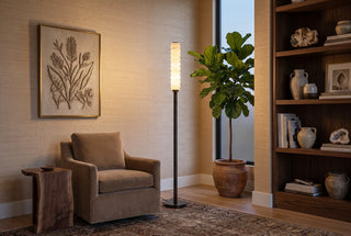Verena Stacked Alabaster Column Floor Lamp