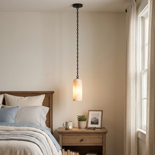 Verian Alabaster Capsule Chain Chandelier