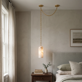 Verian Alabaster Capsule Chain Chandelier