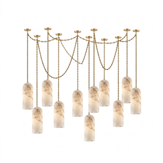 Verian Alabaster Capsule Chain Chandelier