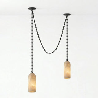 Verian Alabaster Capsule Chain Chandelier