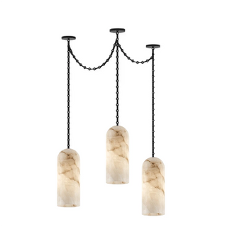 Verian Alabaster Capsule Chain Chandelier