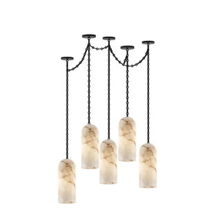 Verian Alabaster Capsule Chain Chandelier