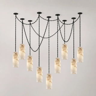 Verian Alabaster Capsule Chain Chandelier