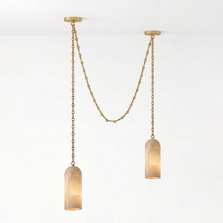 Verian Alabaster Capsule Chain Chandelier