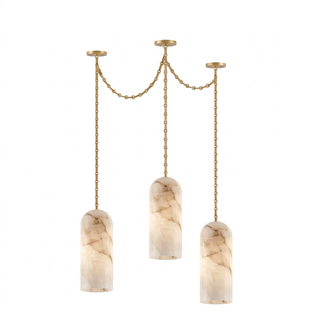 Verian Alabaster Capsule Chain Chandelier