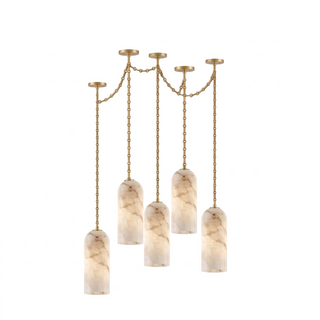 Verian Alabaster Capsule Chain Chandelier
