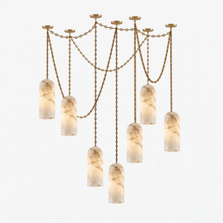 Verian Alabaster Capsule Chain Chandelier